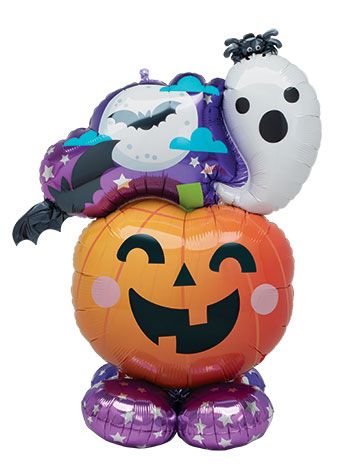 Spooky Ghost Pumpkin Balloon 53" - Halloween Party - Image 1