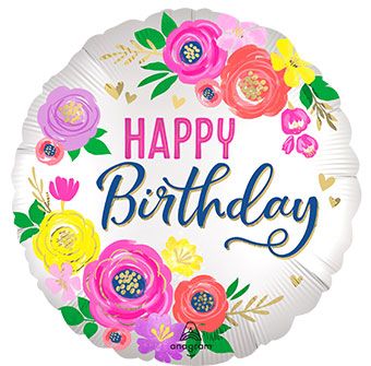 Floral Birthday Balloon - 5-Pack - Image 1