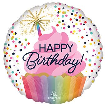 Birthday Cupcake Balloon - 5-Pack - Image 1