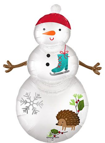 Woodland Snowman Balloons - 3-Pack - Image 1