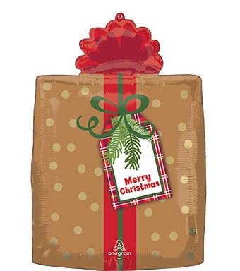 Merry Christmas Present Balloon - 5-Pack - Image 1