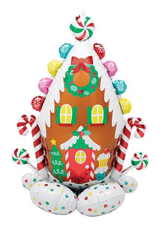 Gingerbread House Balloon 51" - Christmas Party - Image 1