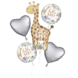 Jungle Baby Foil Balloon Bouquet - Safari Animal Theme - Image 1