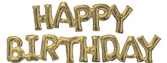 Happy Birthday Balloon - Gold Foil Party Decor - Image 1