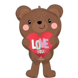 Love You Bear Foil Balloon 30 Inch - Image 1