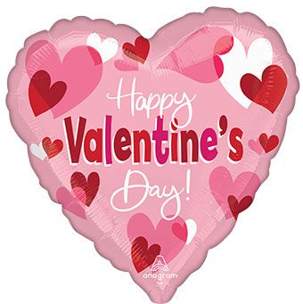 Valentine's Day Heart Balloons - 5-Pack - Image 1