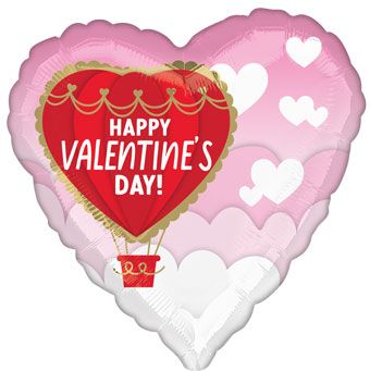 Valentine's Day Hot Air Balloon Balloons - 5-Pack - Image 1