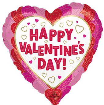 Valentine's Day Heart Balloons - 5-Pack - Image 1