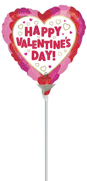 Valentine's Day Heart Balloons - 5-Pack - Image 1