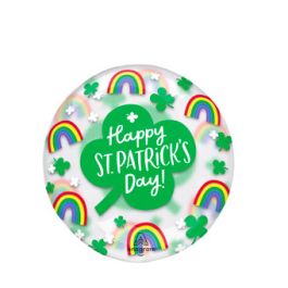 St. Patrick's Day Rainbow Shamrocks Balloon 18 Inch - Image 1