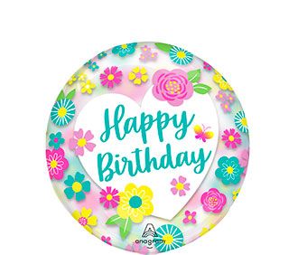 Happy Birthday Flower Balloon - 3-Pack - Image 1