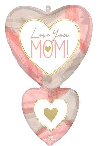 Love You Mom Heart Balloons - 3-Pack - Image 1