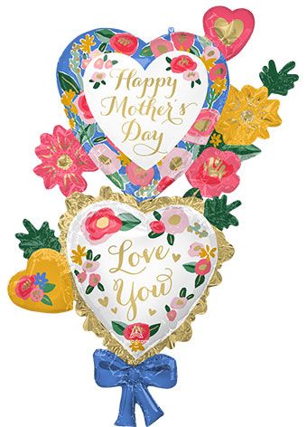 Mother's Day Floral Balloon 59" - Multi-Balloon - Image 1