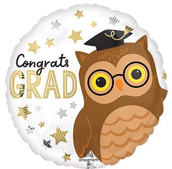 Congrats Grad Owl Balloon - 5-Pack - Image 1