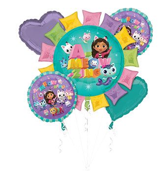 Gabby's Dollhouse Balloon Bouquet - 12 Piece Party Set - Image 1