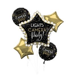 Lights Camera Party! Star Bouquet Foil Balloons - Image 1