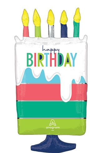 Birthday Cake Balloon 3-Pack - Modern Design - Image 1