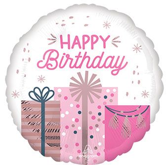 Pastel Gift Box Balloons - 5-Pack - Image 1