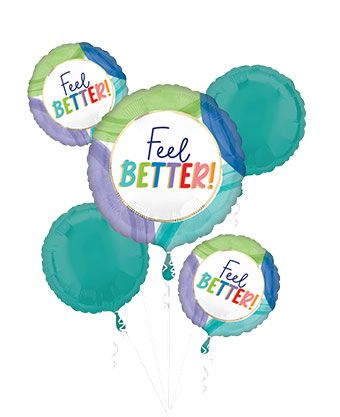 Feel Better Balloon Bouquet - 5-Piece Set - Image 1