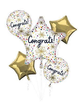 Congrats Balloon Bouquet - Confetti Star - Image 1