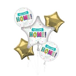 Welcome Home Foil Balloon Bouquet - Round & Star Shapes - Image 1