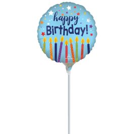 4 Inch Celebrate Birthday Foil Balloon - 5-Pack - Image 1