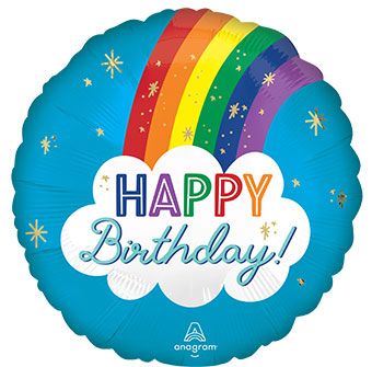 Rainbow Birthday Balloons - 5-Pack - Image 1