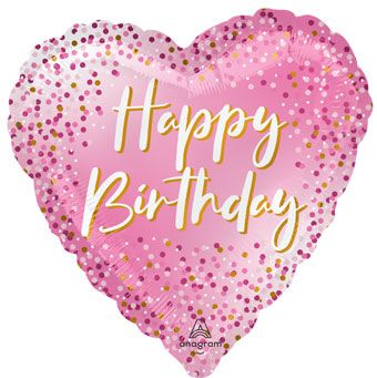 Happy Birthday Heart Balloon - 5-Pack - Image 1