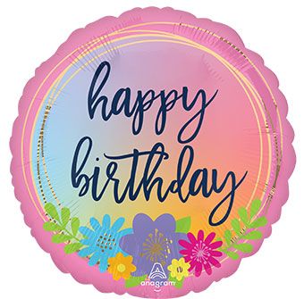 Happy Birthday Flower Balloon - 5-Pack - Image 1