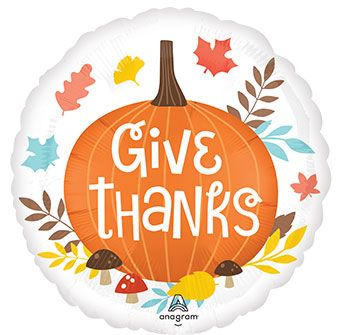 Give Thanks Pumpkin Balloon - 5-Pack - Image 1
