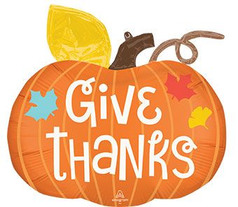 Give Thanks Pumpkin Balloon - 3-Pack - Image 1