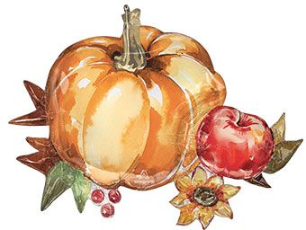 Harvest Pumpkin Balloons - 3-Pack - Image 1