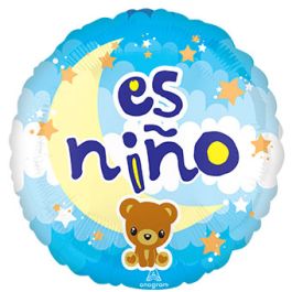 Blue Es Nino Teddy Bear Balloon 18 Inch Foil - Image 1