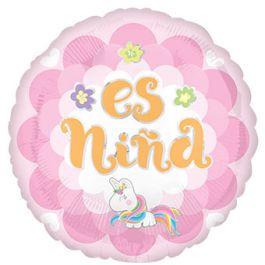 Angel Foil Balloon 18 Inch Round - Pink & Gold Celebration - Image 1
