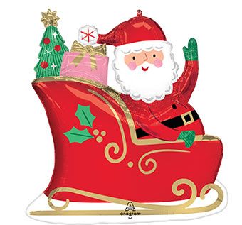 Santa Balloon 3-Pack - 27" Foil Christmas Decor - Image 1