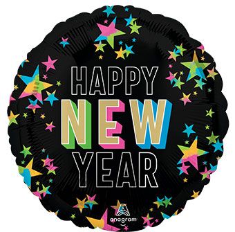Happy New Year Balloons - 5-Pack - Image 1