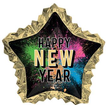 New Year Glow Star Balloons - 3-Pack - Image 1