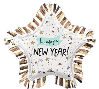 Happy New Year Star Balloon - 3-Pack - Image 1
