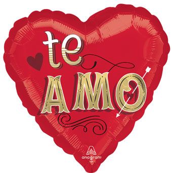 Te Amo Heart Balloons - 5-Pack - Image 1