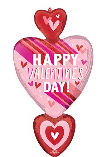 Valentine's Day Heart Balloons - 3-Pack - Image 1