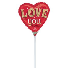 Heart Foil Balloon 9 Inch - LOVE YOU Valentine's Day Decor - Image 1