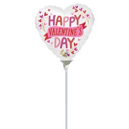 Happy Valentine's Day Heart Balloon 9 Inch Foil - Image 1