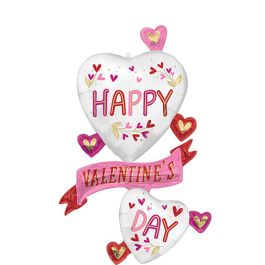 Valentine's Day Heart Balloon 49 Inch Foil - Image 1
