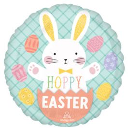 Easter Bunny & Eggs Foil Balloon 18 Inch Round - Image 1