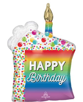 Rainbow Cake Slice Balloon - 3-Pack - Image 1