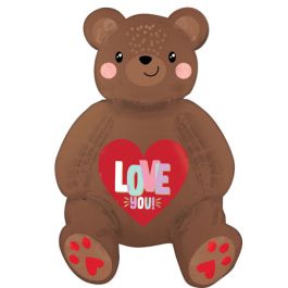 Love Bear Balloon 20 Inch Foil - 1 Count - Image 1