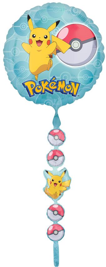 Pikachu Pokemon Airwalker Balloon with Pokeball Tail 66in - Image 1