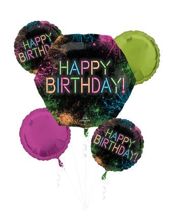 Glow Crazy Birthday Balloon Bouquet - Party Supplies - Image 1