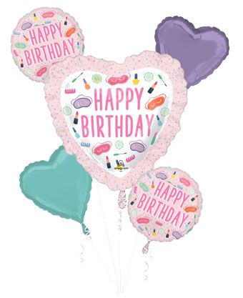 Spa Party Balloon Bouquet - Birthday - Image 1