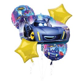 Blue Batwheels Foil Balloon Bouquet - Kids Birthday Party - Image 1